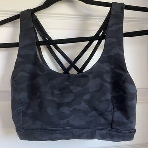 Lululemon Energy Bra Black Camo Size 6
